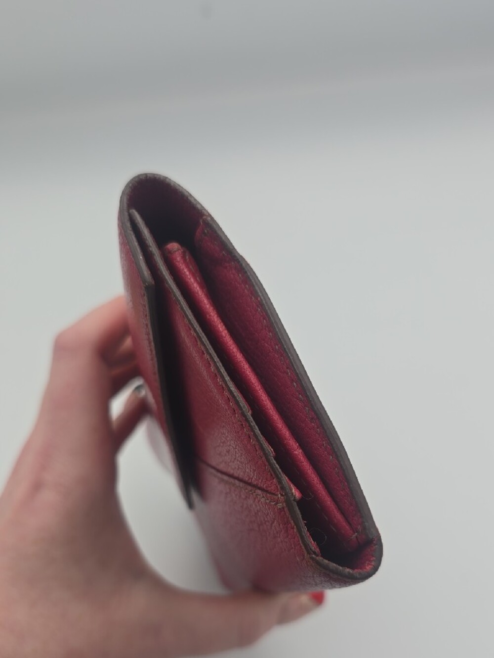 Cartier Pink Envelope Long Snap Wallet Silver Hardware Chain/Divider (GOOD) ๐ - Picture 9 of 15